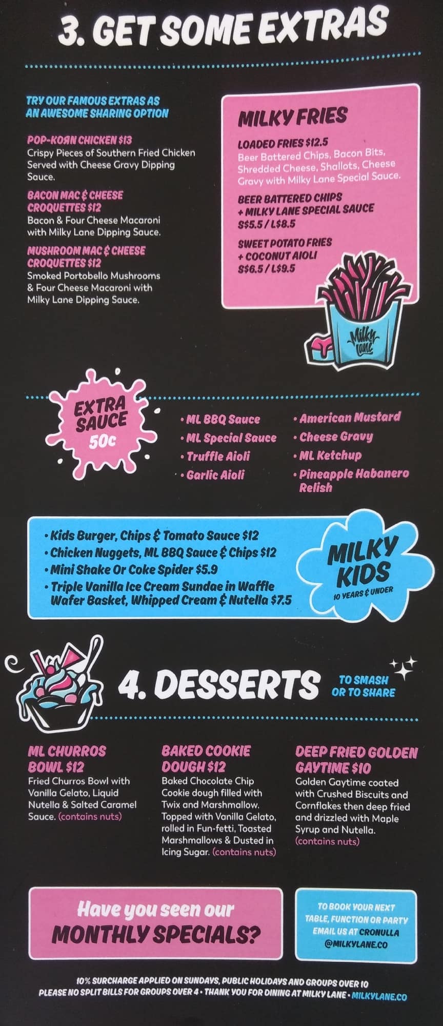 Milky Lane Menu, Menu for Milky Lane, Parramatta, Sydney Urbanspoon