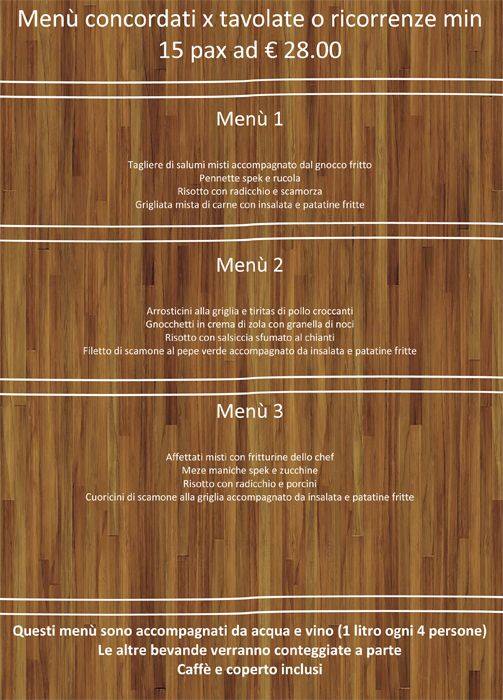 Menu di Mucca e Farina 