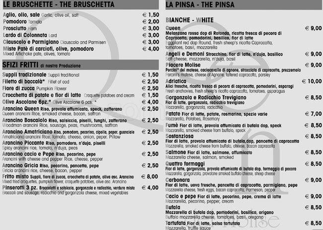 Menu di La Queen Del Molise 