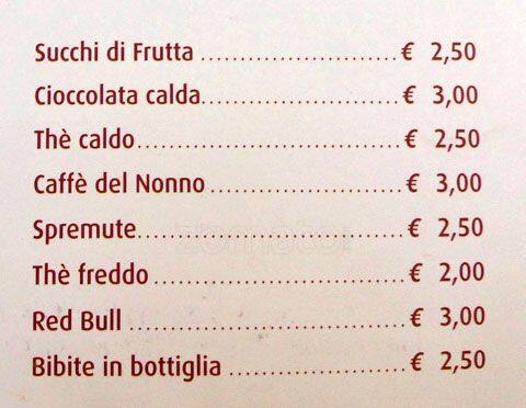 Menu di Caffè la Piazzetta 
