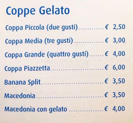 Menu di Caffè la Piazzetta 