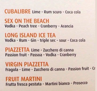 Menu di Caffè la Piazzetta 