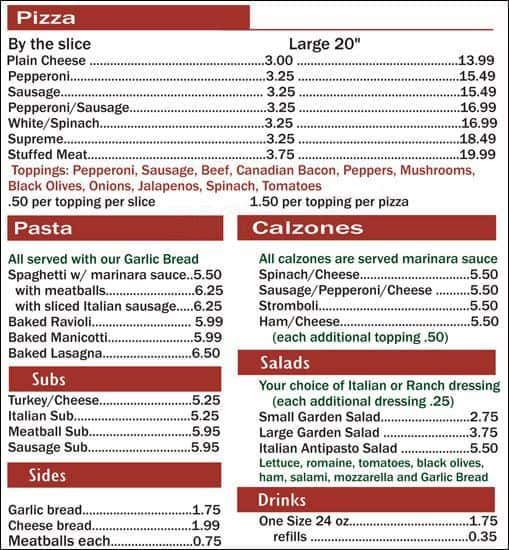 Broadway Pizza Menu, Menu for Broadway Pizza, Downtown, Dallas ...