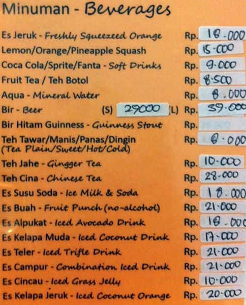 Rasa Sayang menu