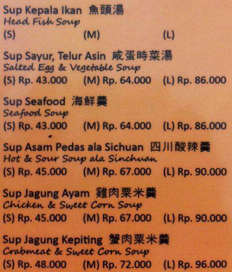 Rasa Sayang menu