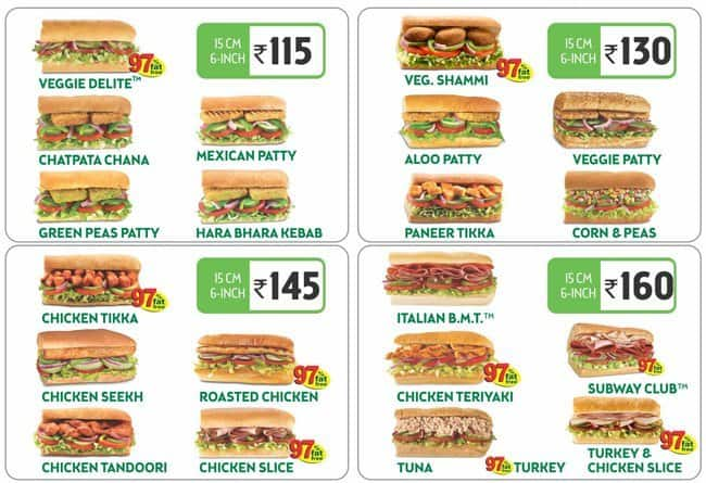 Subway Menu, Menu for Subway, Hindpiri, Ranchi - Zomato