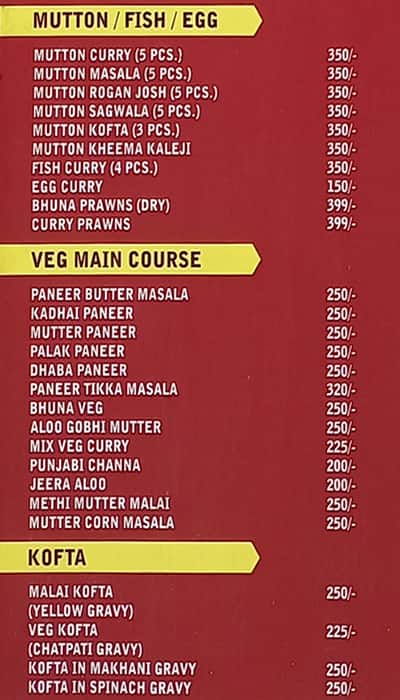 Mini Punjab menu
