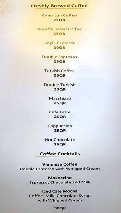 Riqqa Café menu