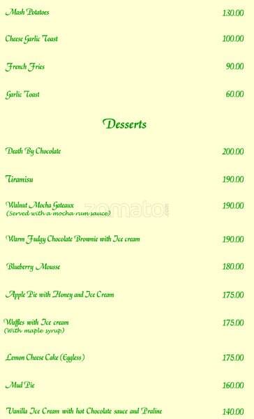 Tangerine menu