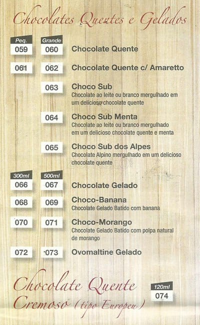 Rei do Mate cardápio