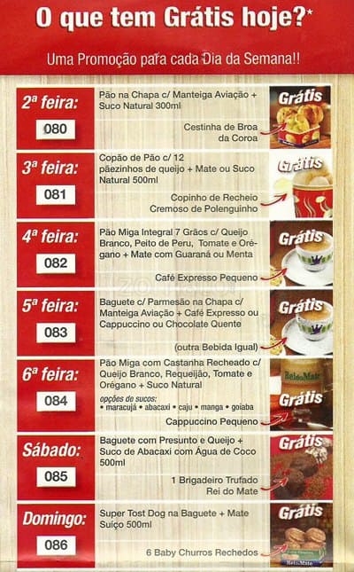 Rei do Mate cardápio