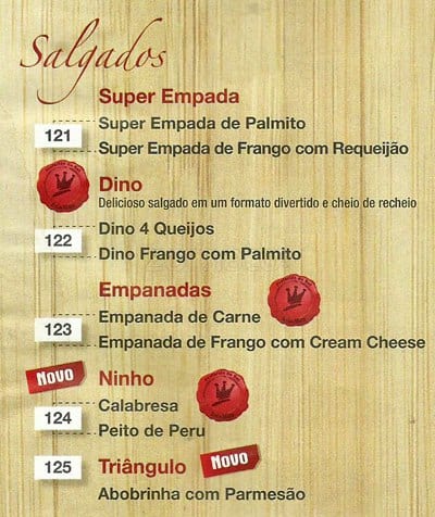 Rei do Mate cardápio