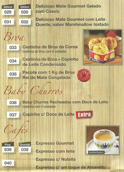Rei do Mate cardápio