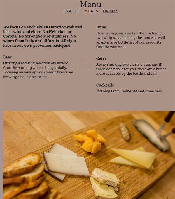 Tequila Bookworm menu