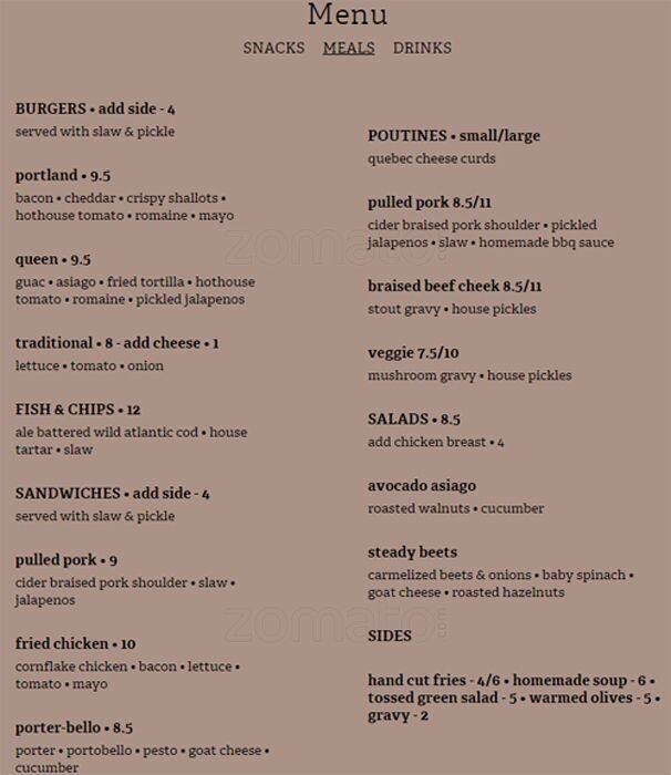 Tequila Bookworm menu