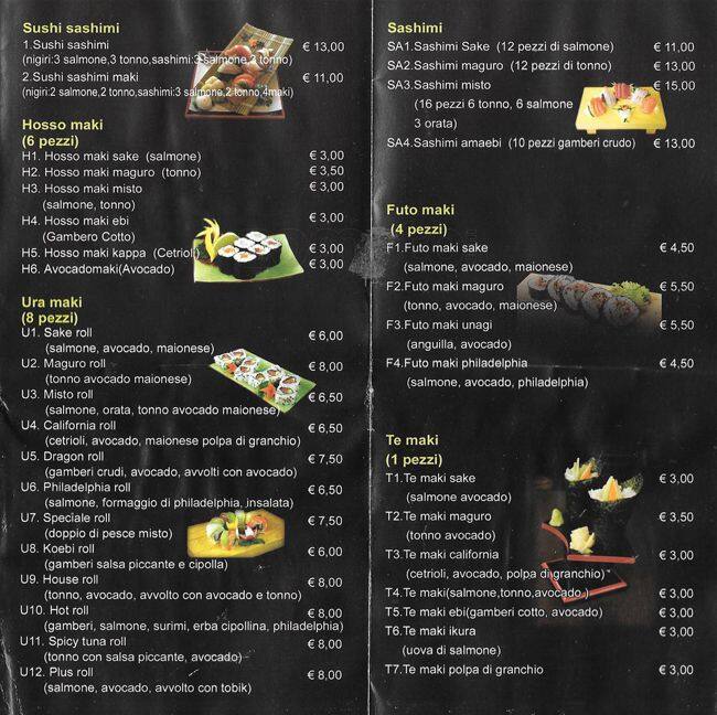 Menu di Sushi Plus 