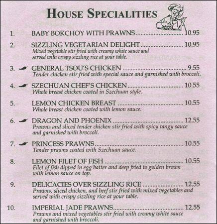 Menu At Szechuan Chinese Cuisine Restaurant Vallejo