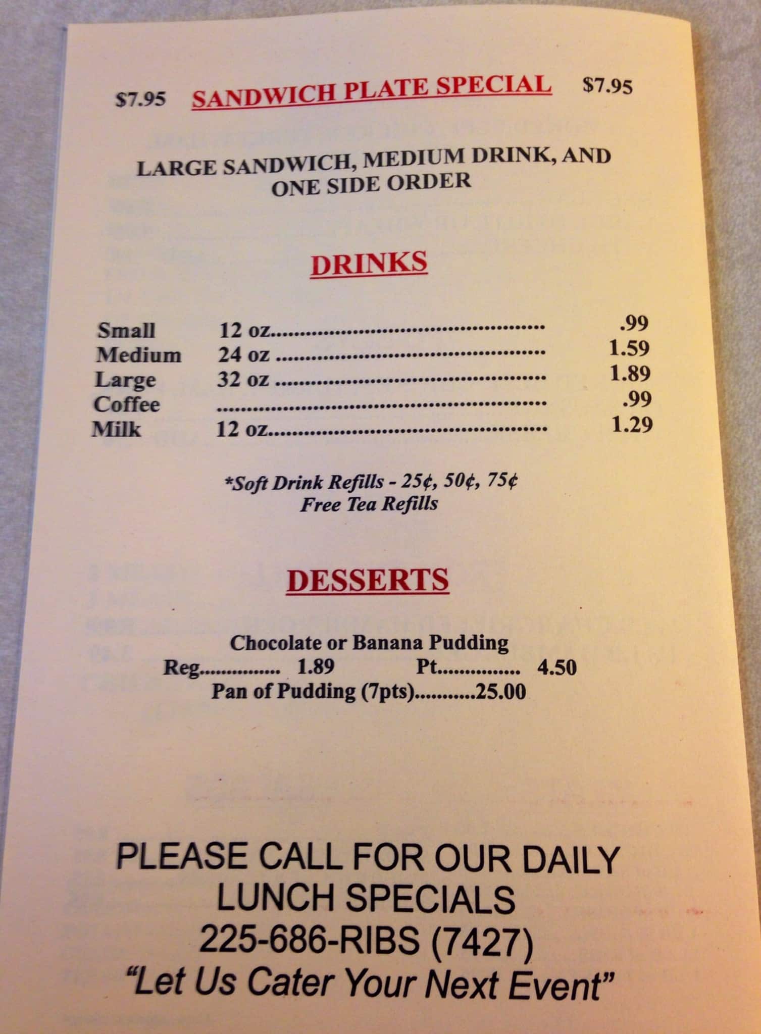 Menu at Wayne's Real Pit BBQ, Livingston