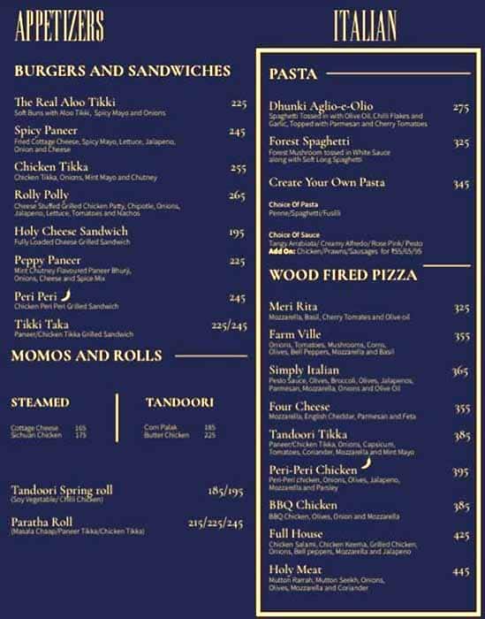 Dhunki menu