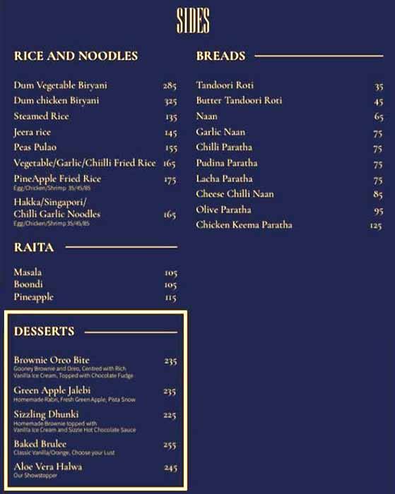 Dhunki menu
