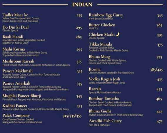 Dhunki menu