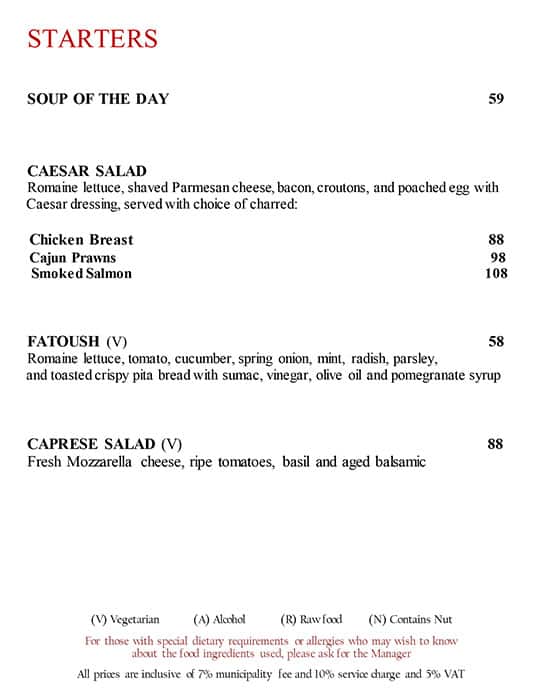 Mezzerie Waldorf Astoria Menu Zomato