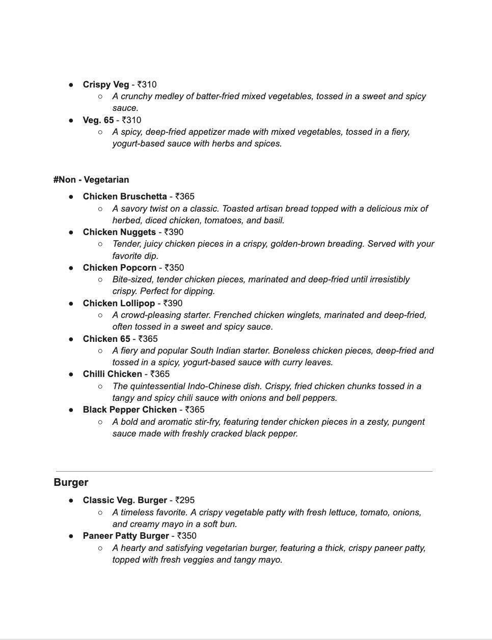 Menu