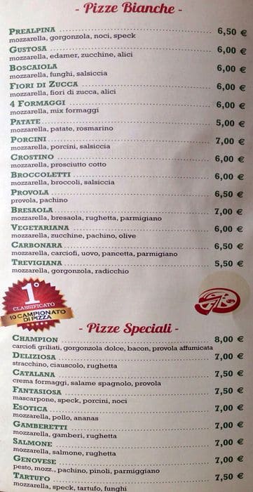 Menu di Mastro Pizza 2013 - Pizzeria Artigianale 