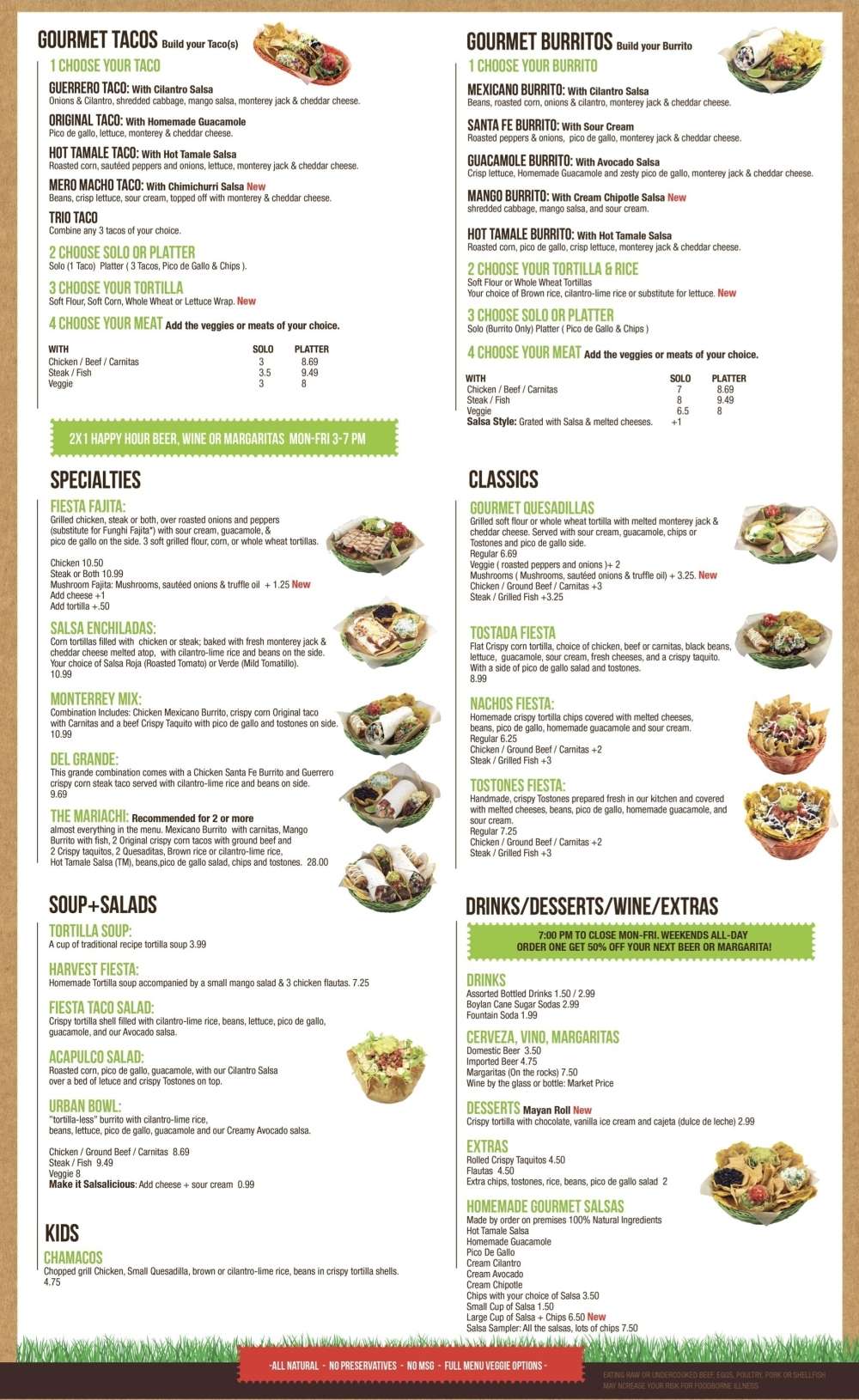 Salsa Fiesta Urban Mex Grill Menu Urbanspoon/Zomato
