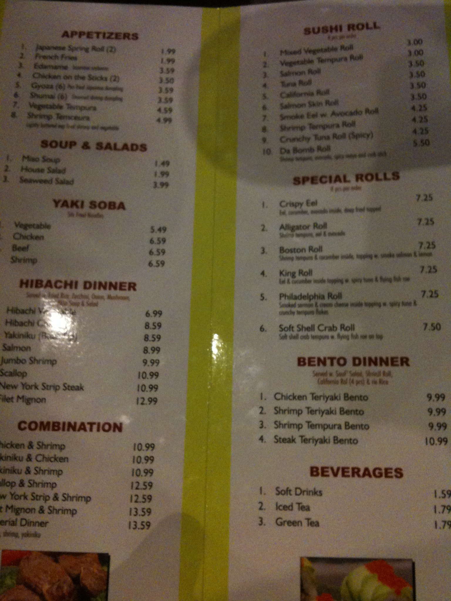 Summer Hokkaido Japanese Steakhouse Sushi Menu