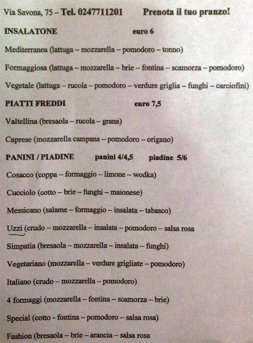 Menu di Taco's Bar 