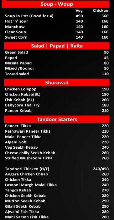 Menu of Birbal Darbar, Sarjapur Road, Bangalore