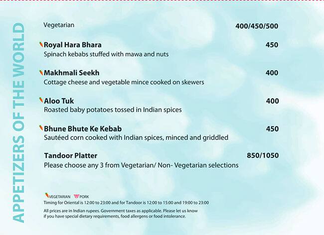 Menu at Latest Recipe, Candolim, Hotel Le Meridien
