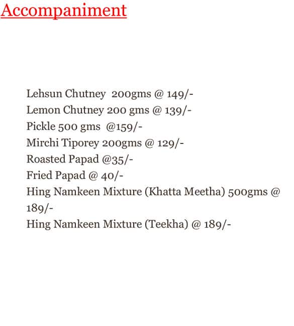 TMX- The Meal BoX menu