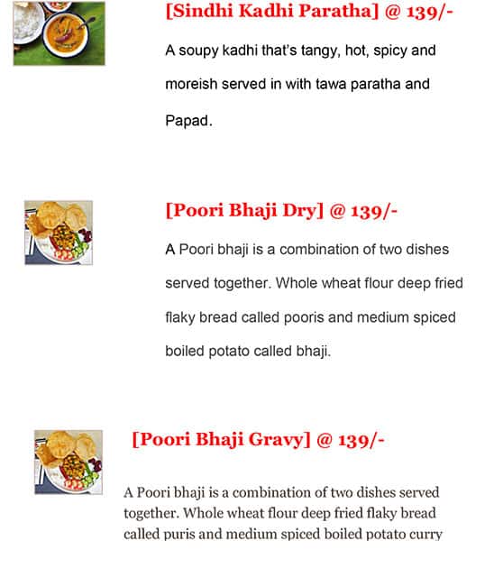 TMX- The Meal BoX menu
