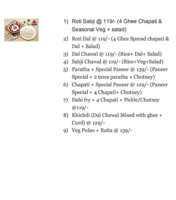 TMX- The Meal BoX menu