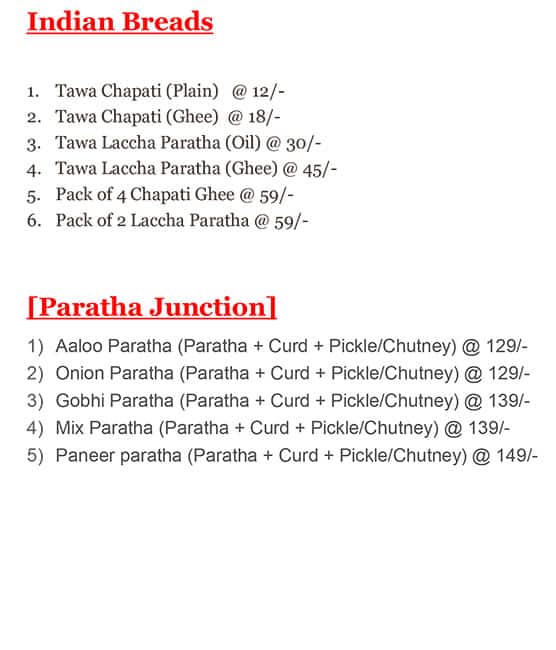 TMX- The Meal BoX menu
