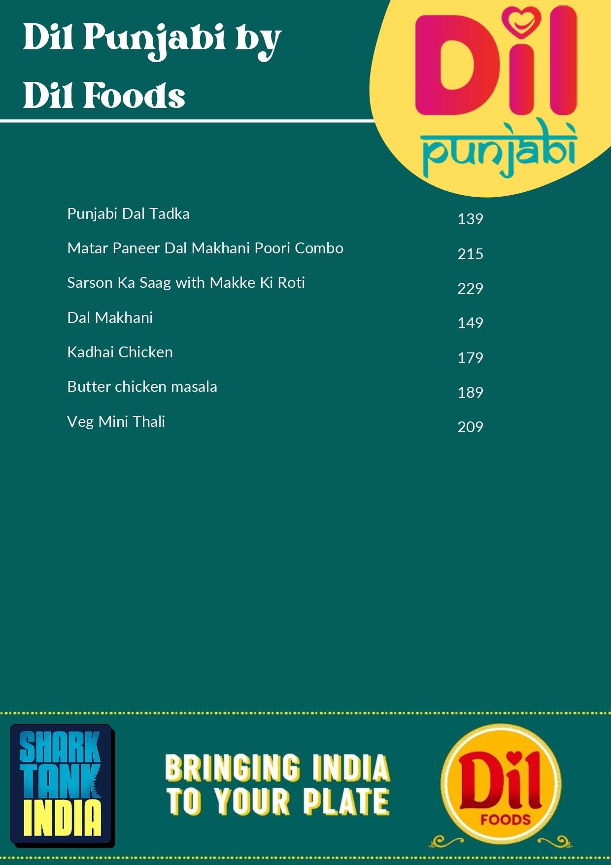 Menu of Dil Punjabi By Dil Foods, Malleshwaram, Bangalore