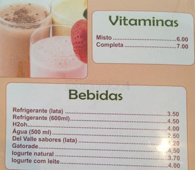 Suco de Maça cardápio