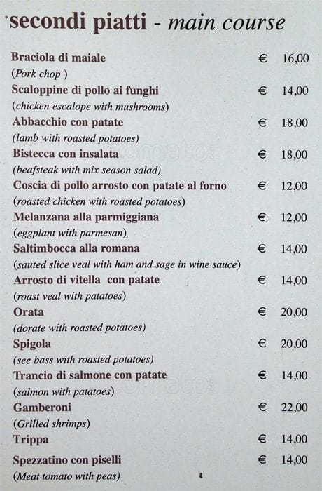 Menu di Da Giovanna 