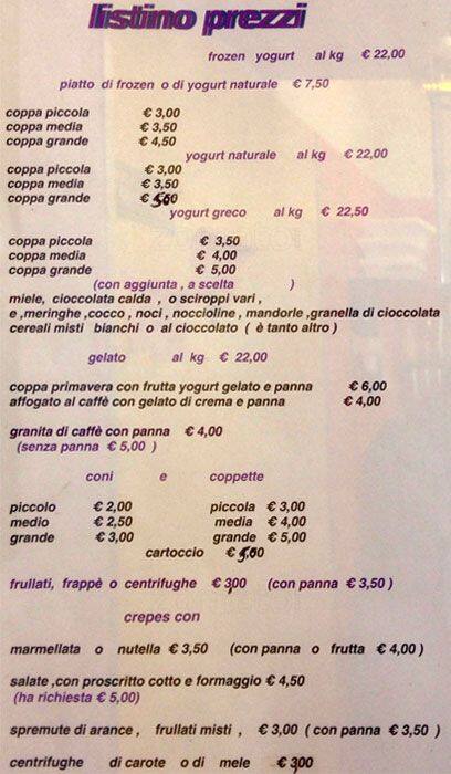 Menu di Eros 