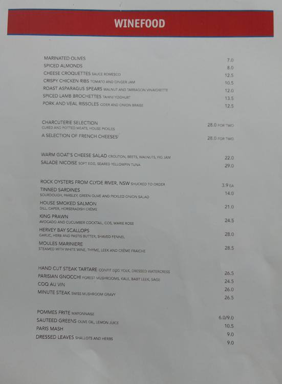 Menu at Depot De Pain restaurant, Carlton North, 693 Rathdowne St