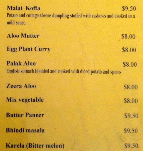 Mashallah Pakistani and Indian Cuisine menu