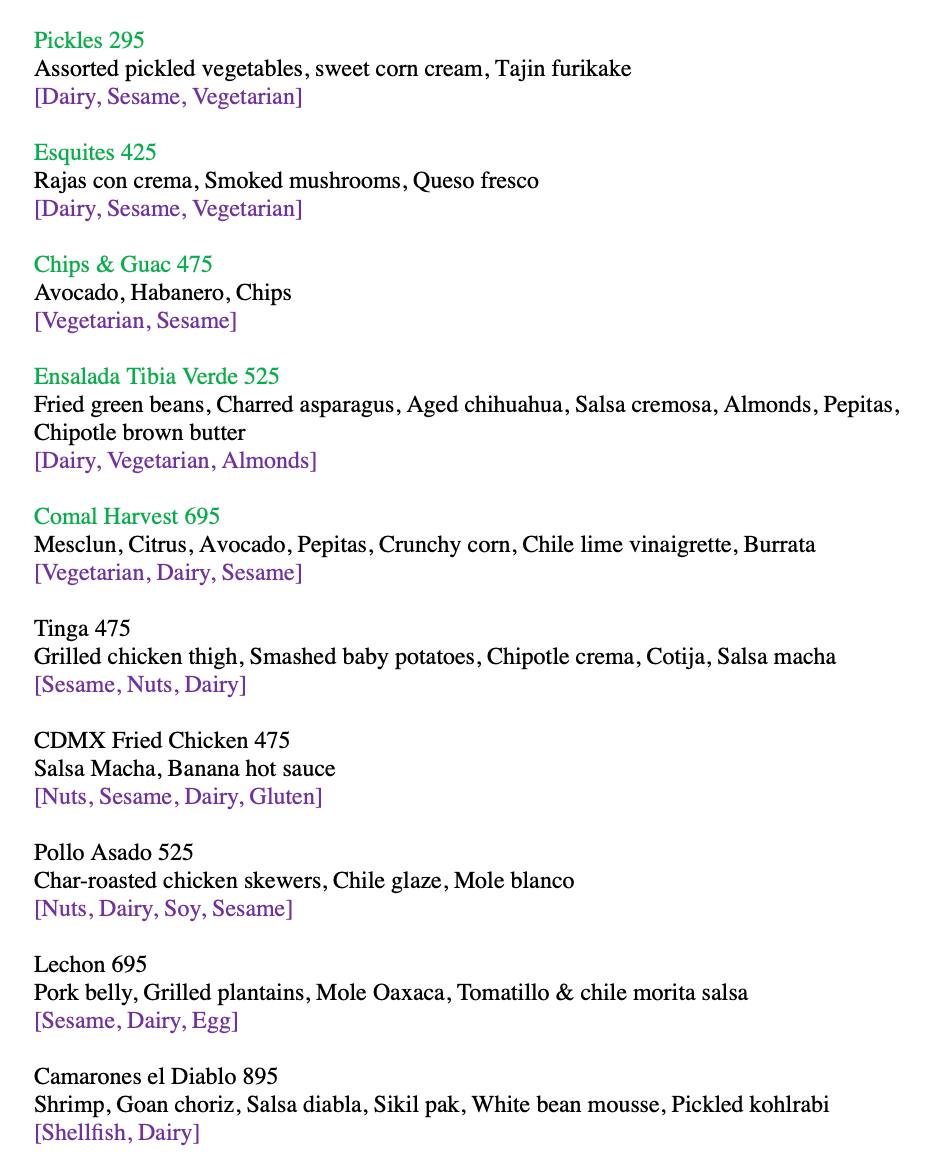 Menu