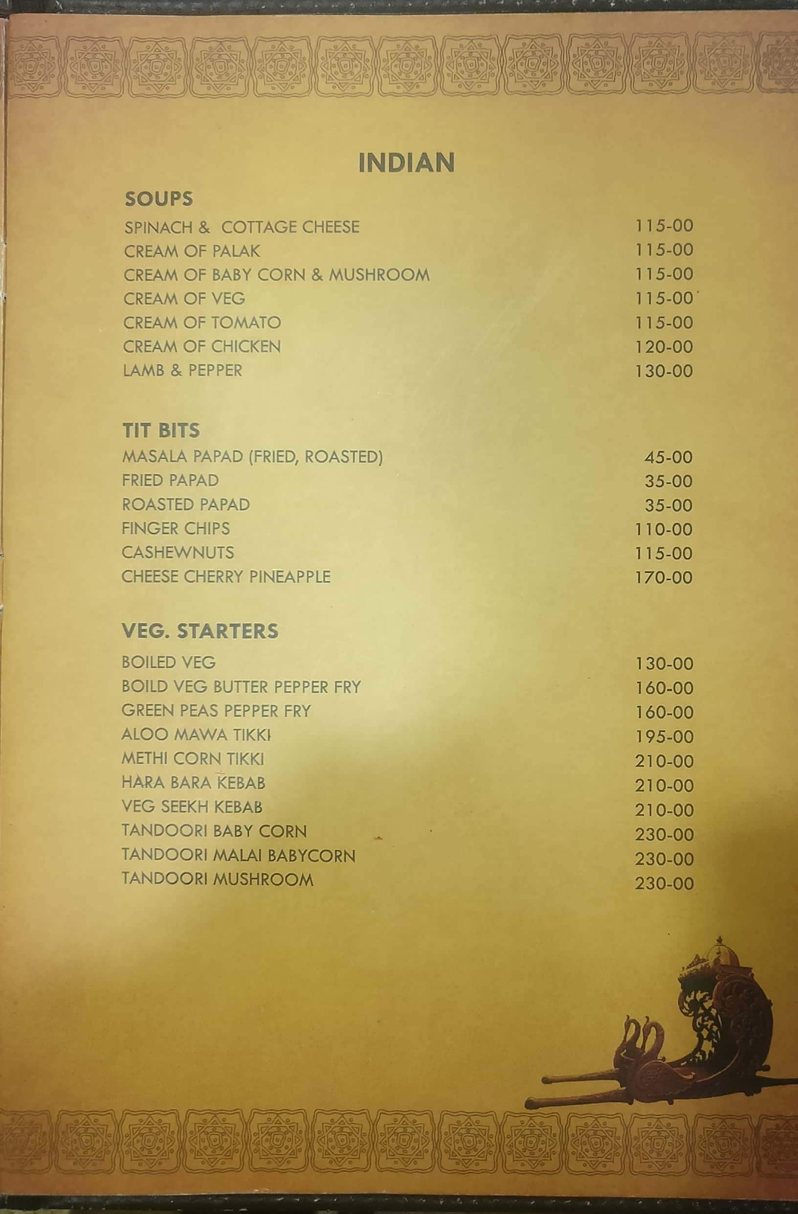 Menu of Pallkhi Restaurant, Balmatta, Mangalore