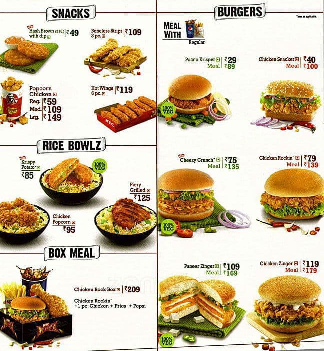 Where can you find up-to-date KFC menu prices?