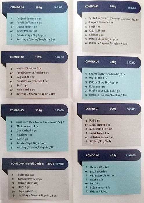 Radhe Snack menu