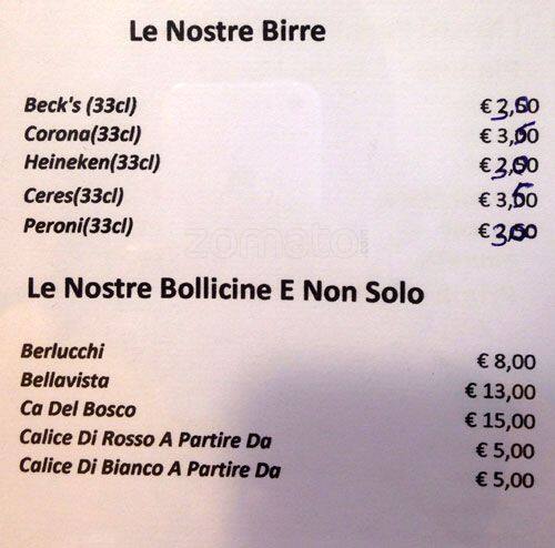 Menu di Cris Bar 