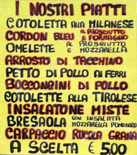 Menu di Caffè Vecchi Tempi 