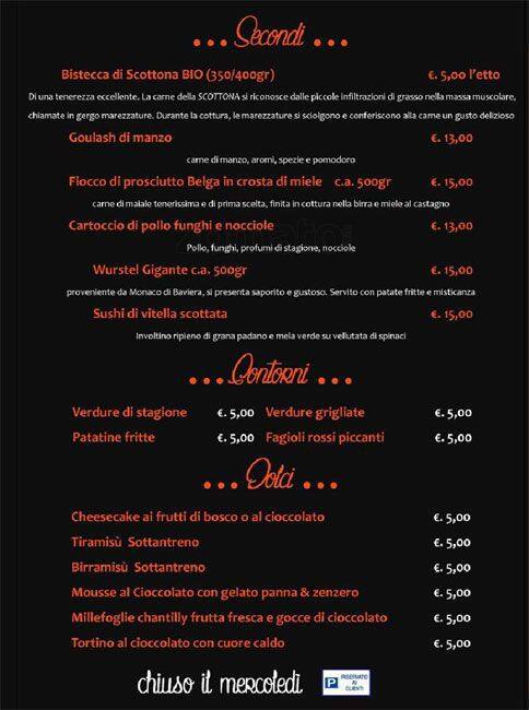 Menu de Sott'An Treno